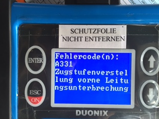 Fehlermeldung Bike Scan